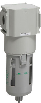 F6000-25G-W-M1YQX1 — Air Filter, G1, 0.3um, Manual Drain, Metal Bowl w/ Drain, bar Display