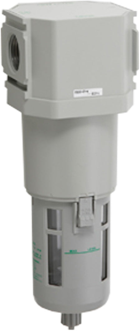 F8000-20G-W-FF1M1Y — Air Filter, G3/4, 0.3um, Large Auto-Drain NC, Metal Bowl w/ Drain, bar Display