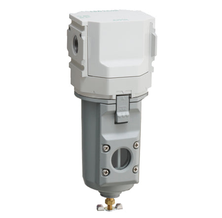 FX1004-10N-W-CM — Drain Separator, FX1004, NPT3/8, Manual Drain, Metal Bowl