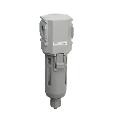 M2000-10G-W-F1M1SQ4X1 — Oil Mist Filter, G3/8, S-Type 0.3μm, Auto-Drain NC, Metal Bowl w/ Drain, bar Display