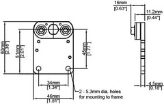 MBB-071 / MBB-081 — Standard Yoke Style Hex Shaft Mounting Brackets
