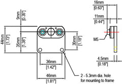 MBC-071 / MBC-081 — Low Profile Yoke Style Hex Shaft Mounting Brackets