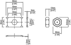P-0D1 / P-0E1 — Threaded Hex Shaft Mounting Brackets