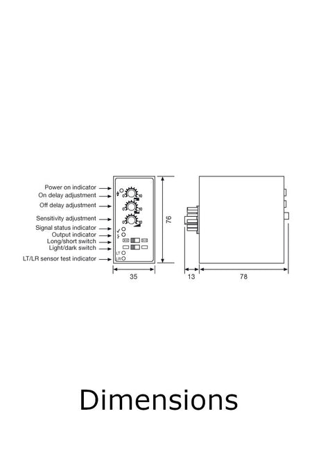 Telco Sensors PA11A303T Amplifier-Dimensions