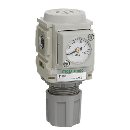 R1000-6N-W — Regulator, NPT1/8, 0.05-0.85MPa, With Relief, Standard Gauge, psi Display
