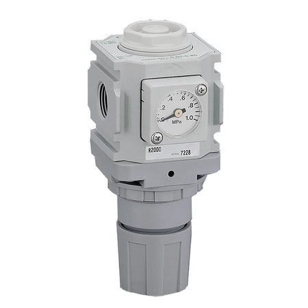 R2000-8G-W-X2 — Regulator, G1/4, 0.05-0.85MPa, With Relief, Standard Gauge, bar Display