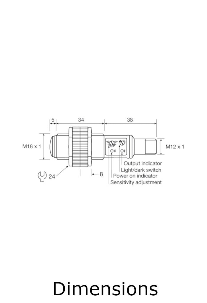 Telco Sensors SMP7600TPJ Proximity Sensor-Dimensions
