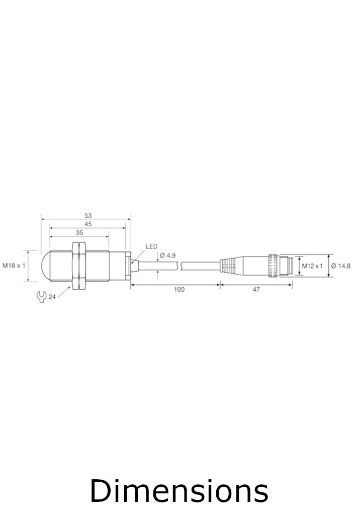 Telco Sensors SMR9270TS0.1-J5 Photoelectric Sensor-Dimensions