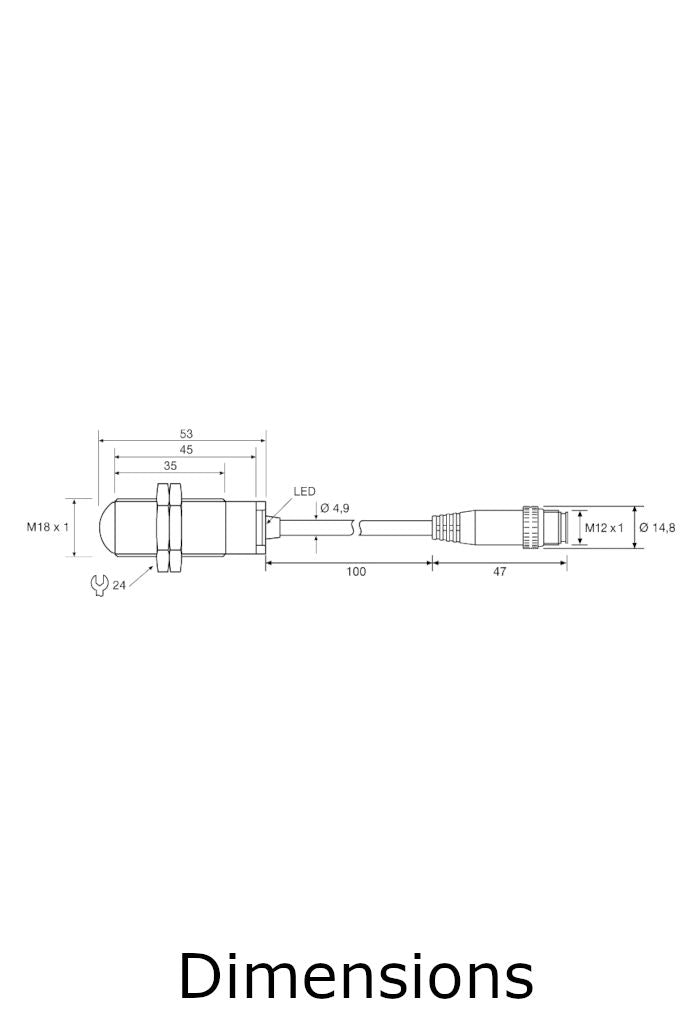 Telco Sensors SMR9370TS0.1-J5 Receiver-Dimensions