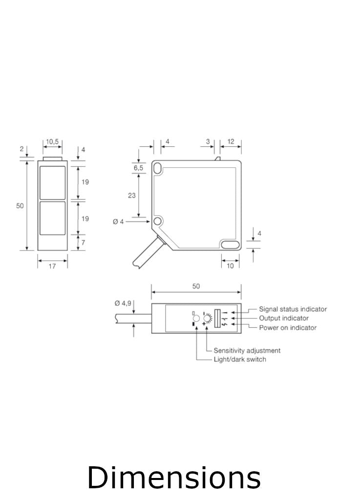 Telco Sensors SPP29035 DIffuse Proximity-Dimensions