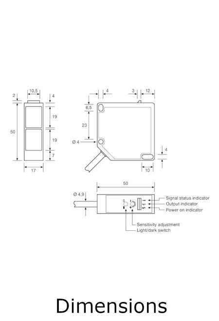 Telco Sensors SPP29035 DIffuse Proximity-Dimensions