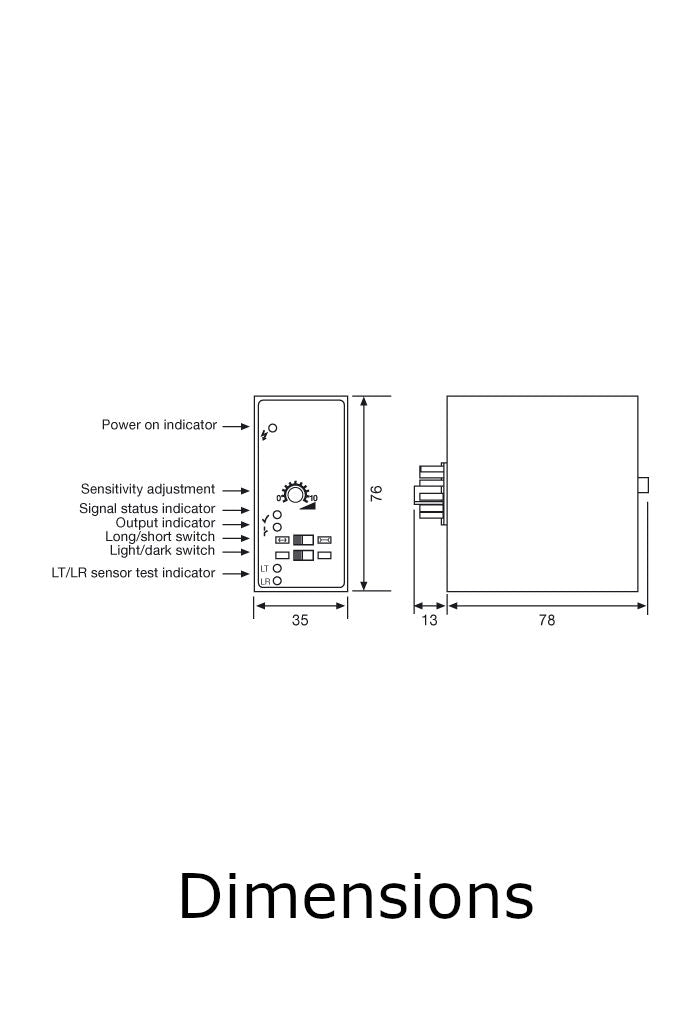 Telco Sensors PA11B301T Amplifier-Dimensions