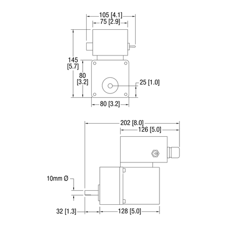 Dorner Parallel Shaft VFD Rated gearmotor dimensional drawing