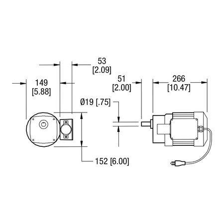 Dorner Parallel Shaft NEMA gearmotor dimensional drawing