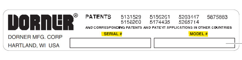 Dorner Conveyor Belt Part Number Configuration